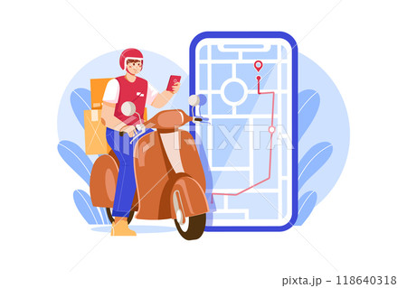 Parcel Delivery Service Illustration concept. Flat illustration isolated on white background 118640318