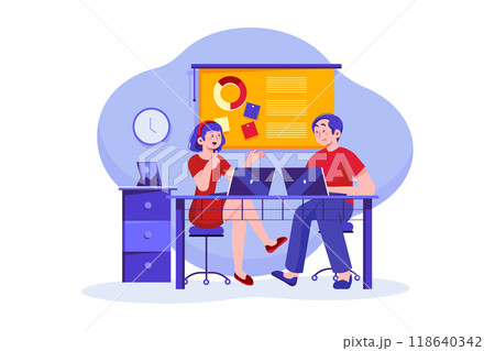 Digital Marketing Illustration concept. Flat illustration isolated on white background 118640342