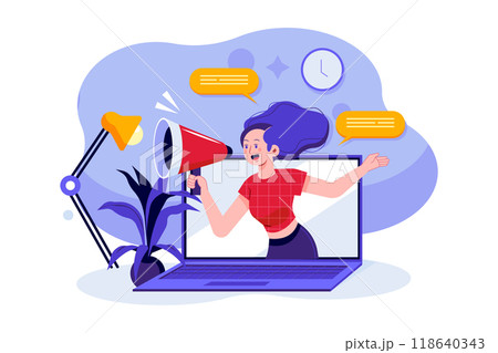 Digital Marketing Illustration concept. Flat illustration isolated on white background Digital Marketing Illustration concept. Flat illustration isolated on white background 118640343