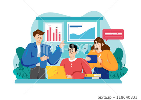 Online Digital Marketing Illustration concept. Flat illustration isolated on white background 118640833