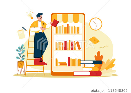 Student Using Digital Library 118640863
