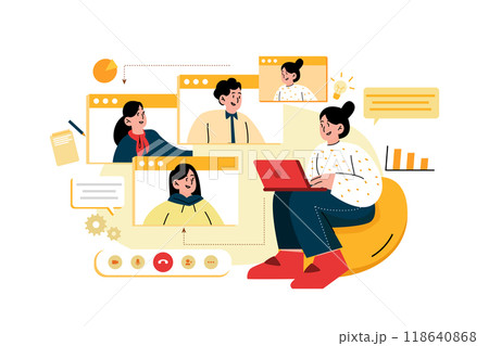 People Taking Knowledge By Video Call People Taking Knowledge By Video Call 118640868