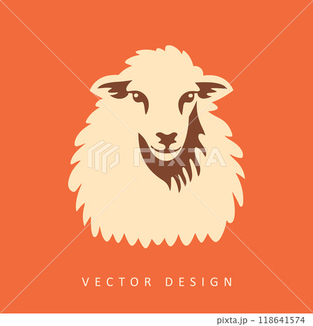 sheep minimalist vector design isolated illustration 118641574