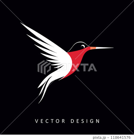colibri minimalist elegant vector design isolated illustration 118641576