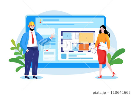 Covid 19 Rules Illustration concept on white background 118641665