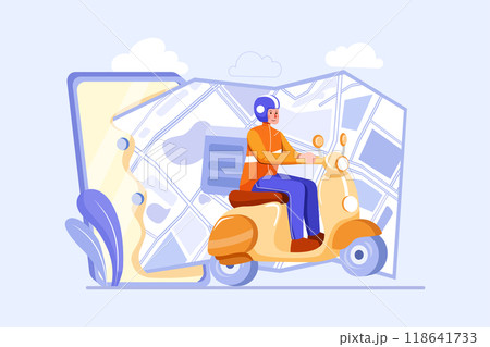 Parcel Delivery Service Illustration concept. Flat illustration isolated on white background 118641733