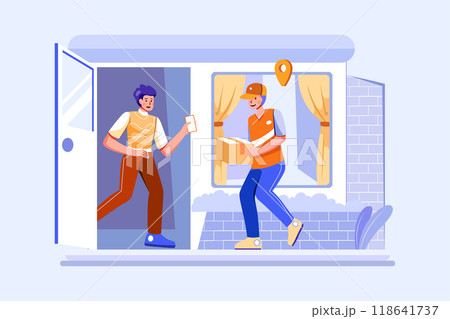 Parcel Delivery Service Illustration concept. Flat illustration isolated on white background 118641737