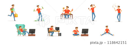 Bad Habits with Man Character Have Some Addictions Problem Vector Set Bad Habits with Man Character Have Some Addictions Problem Vector Set 118642151