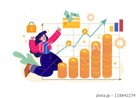 Cryptocurrency growth Cryptocurrency growth 118642274