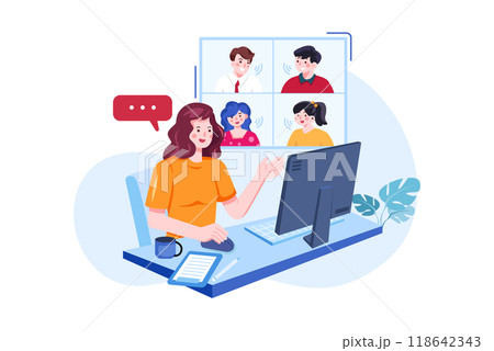 Business discussion on online meeting Business discussion on online meeting 118642343