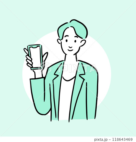 スマホを持ったビジネスマン 118643469