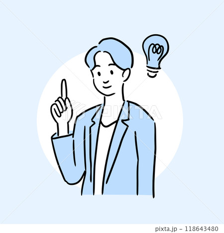 アイデアを思いついたビジネスマン アイデアを思いついたビジネスマン 118643480