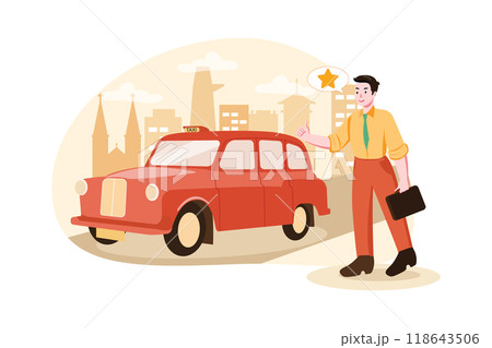 A Man Giving Feedback For The Taxi Service A Man Giving Feedback For The Taxi Service 118643506