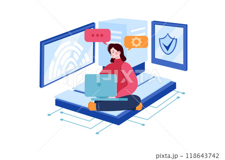 Developers working on virtual blockchain Developers working on virtual blockchain 118643742
