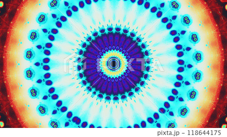 Kaleidoscopic pattern with vibrant colors creative psychedelic visual design art illustration abstract background. Kaleidoscopic pattern with vibrant colors creative psychedelic visual design art illustration abstract background. 118644175