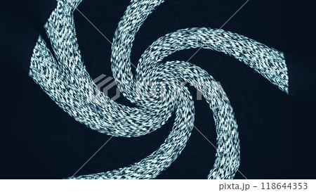 Spiral shapes pattern in blue white captivating illusion effect modern art illustration abstract background. 118644353