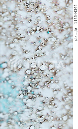 Bubbles texture. Floating droplets. Blur brown random chaotic in blue water art illustration abstract background. 118644362