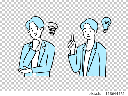 悩みを解決したビジネスマン 悩みを解決したビジネスマン 118644381