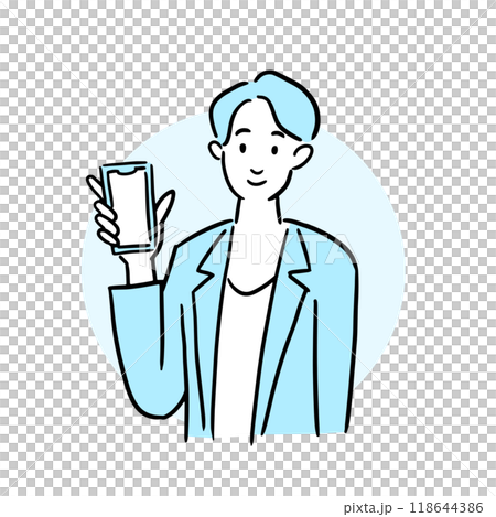 スマホを持ったビジネスマン 118644386