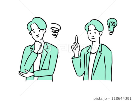 悩みを解決したビジネスマン 悩みを解決したビジネスマン 118644391