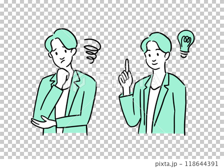 悩みを解決したビジネスマン 悩みを解決したビジネスマン 118644391
