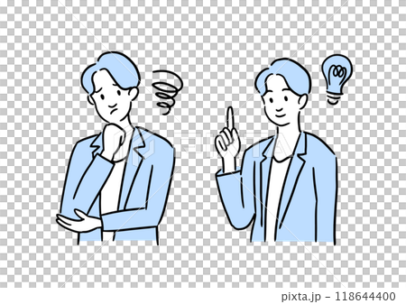 悩みを解決したビジネスマン 悩みを解決したビジネスマン 118644400