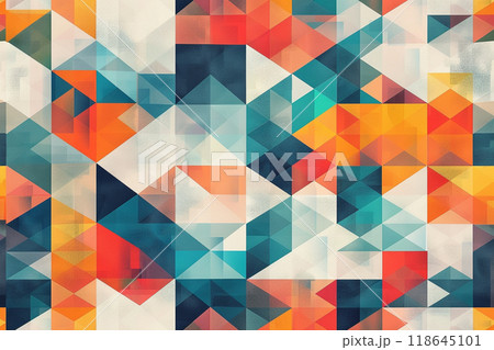 フラットデザインの幾何学模様背景で現代的な魅力を演出 フラットデザインの幾何学模様背景で現代的な魅力を演出 118645101