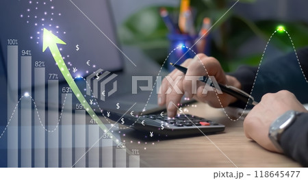 Business concept, accounting and sales growth. Soft focus photo Business concept, accounting and sales growth. Soft focus photo 118645477