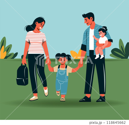 Family Walking in the Park 118645662