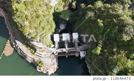 広島県神石郡_帝釈峡【帝釈川ダム】ドローン空撮_TSGD_No12 広島県神石郡_帝釈峡【帝釈川ダム】ドローン空撮_TSGD_No12 118646473