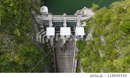 広島県神石郡_帝釈峡【帝釈川ダム】ドローン空撮_TSGD_No03 広島県神石郡_帝釈峡【帝釈川ダム】ドローン空撮_TSGD_No03 118646540