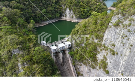 広島県神石郡_帝釈峡【帝釈川ダム】ドローン空撮_TSGD_No05 118646542