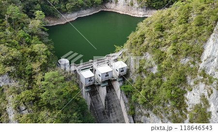 広島県神石郡_帝釈峡【帝釈川ダム】ドローン空撮_TSGD_No06 118646543