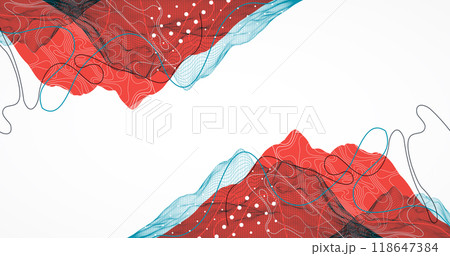 Abstract wireframe mountain background. Modern science or technology art elements. Surface illustration. Hand drawn vector. Abstract wireframe mountain background. Modern science or technology art elements. Surface illustration. Hand drawn vector. 118647384