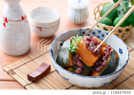 郷土料理 かぼちゃ いとこ煮 （ 従兄弟煮 ） 118647650