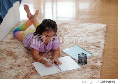 Girl Doing Her Hobby At Home 118649649