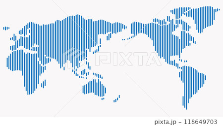 Vertical strip line world map on white background. 118649703