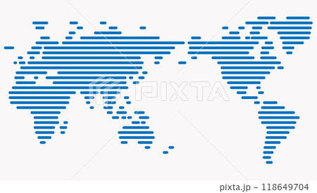 Horizon strip line world map on white background. 118649704