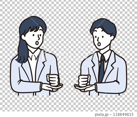 Illustration material of a businesswoman and businessman who agree 118649815