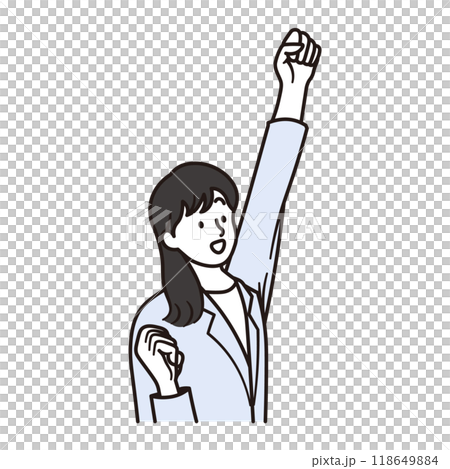 Illustration material of a businesswoman posing with a positive expression 118649884