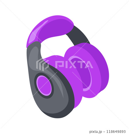 Gamer headphones in flat design. Wireless headset accessory for gaming. Vector illustration isolated. 118649893