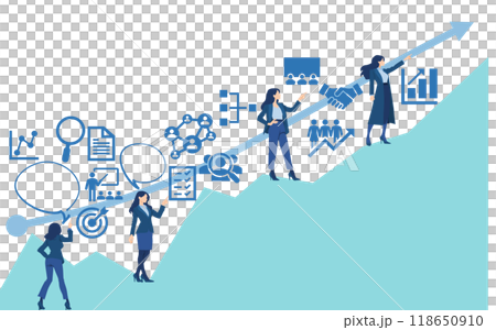 未来に向かって一直線の女性実業家(ビジネスウーマン)のイラスト 未来に向かって一直線の女性実業家(ビジネスウーマン)のイラスト 118650910