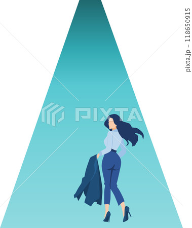 未来に向かって一直線の女性実業家(ビジネスウーマン)のイラスト 未来に向かって一直線の女性実業家(ビジネスウーマン)のイラスト 118650915