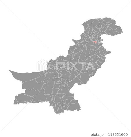 Islamabad Capital Territory map. Vector illustration. 118651600