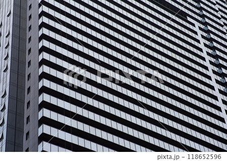 Modern office building. Architectural detail of modern building. Business concept of successful industrial architecture. 118652596