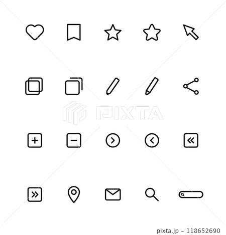 ウェブサイトで使われるベクターアイコン 118652690