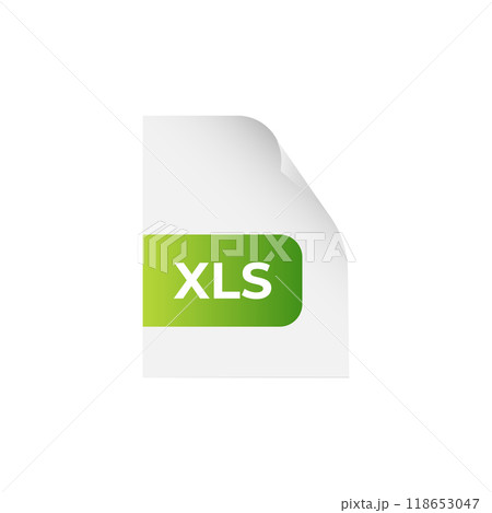Green XLS document icon for computer with gradient. 118653047