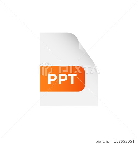 Orange PPT document icon for computer with gradient. 118653051