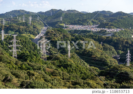 三浦半島【鷹取山より】横浜横須賀道路逗子付近 三浦半島【鷹取山より】横浜横須賀道路逗子付近 118653713