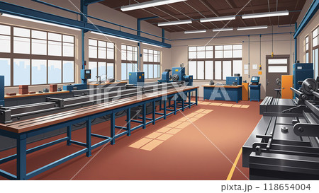 「機械工場の清潔な作業空間」 「機械工場の清潔な作業空間」 118654004